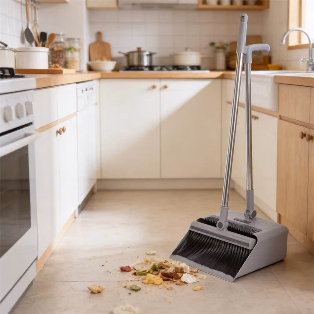 PAWNORA 3 in 1 Broom and Dustpan Combo Set, Grey – 4