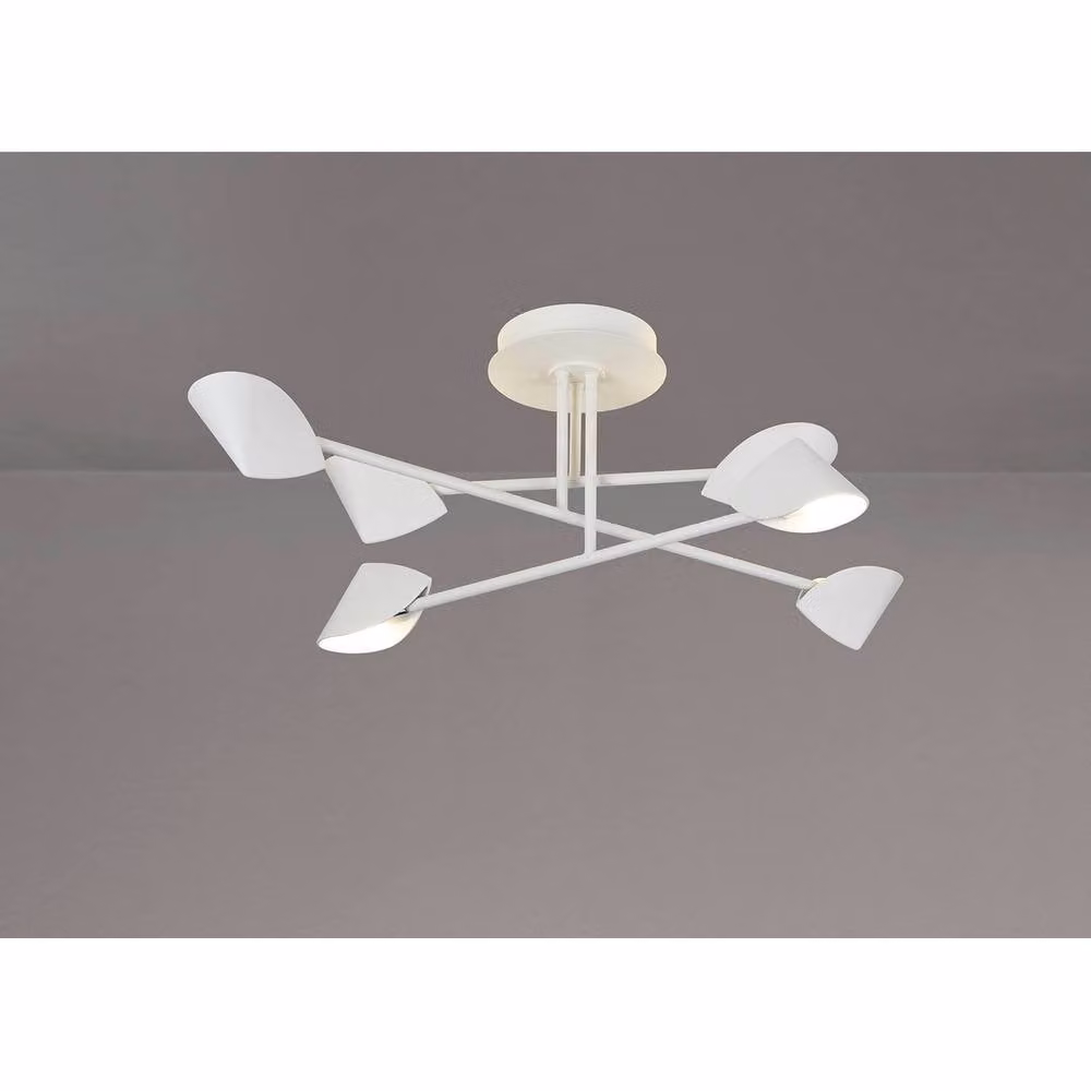 Netlighting Capuccina Medium 6 Light Semi Flush Ceiling Light, White, 45W LED, 3000K, 3100lm – 2