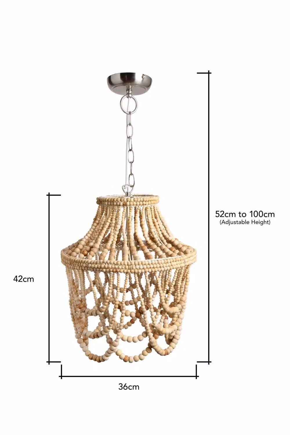 BHS Lighting Jenny Wood Pendant Ceiling Light in Beige – 2