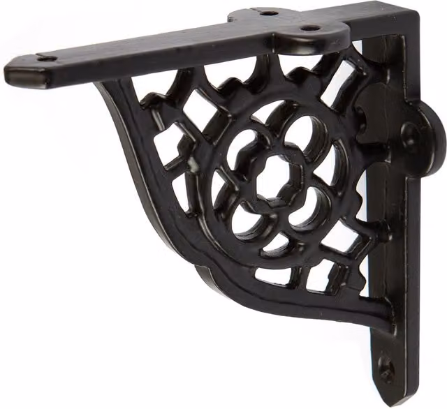Hammer and Tongs Matt Black Iron Honeycomb Shelf Bracket, 100mm