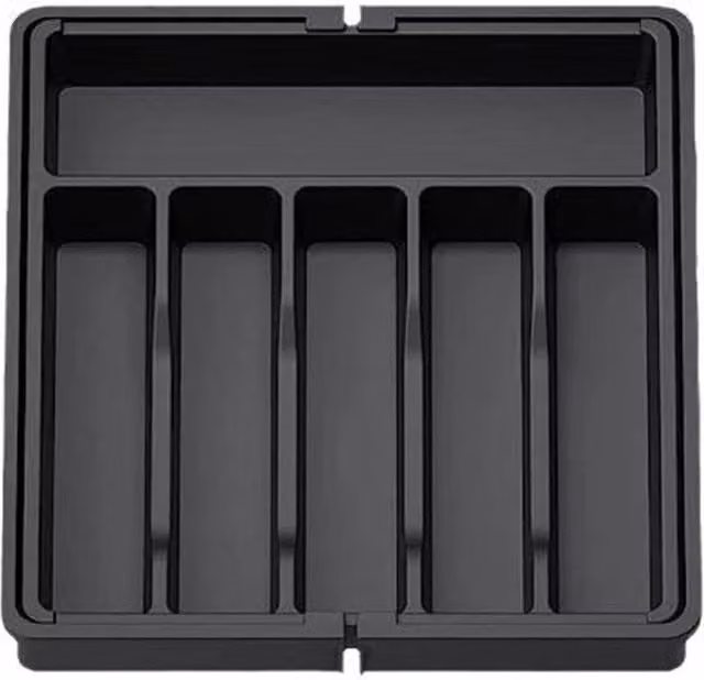 PAWNORA Expandable Plastic Cutlery Tray in Black – 1