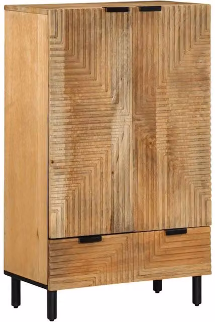 Berkfield Home Brown Mango and Acacia Wood Highboard, W/D/H: 60 x 33 x 100 cm – 1