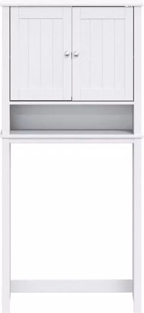 Berkfield Home Beautiful White Solid Wood Washing Machine Cabinet W/D/H: 76 x 27 x 164.5 cm
