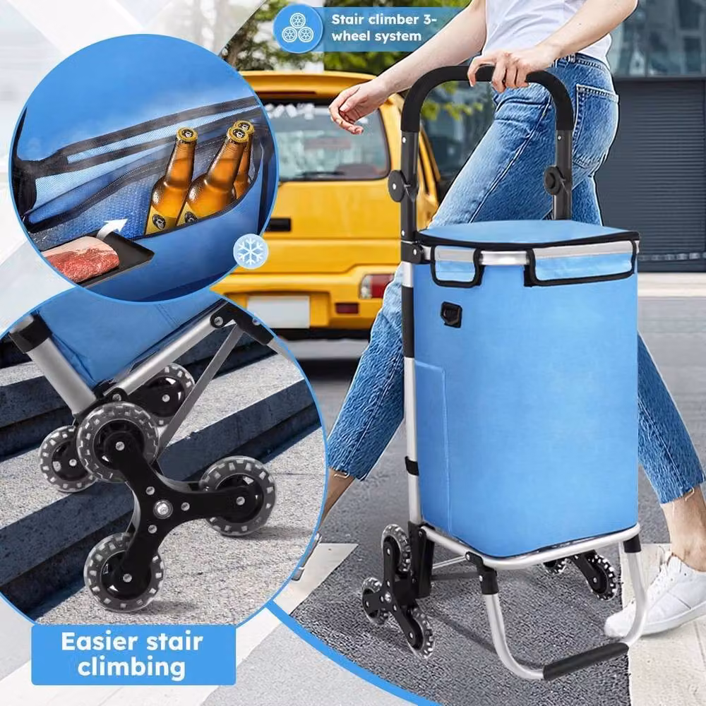 Kelvenix Triangle Wheel Shopping Trolley in Blue – 3