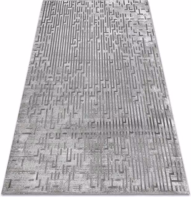 VALS Abstract Modern Grey Polyacrylic Rug, W: 80 cm, L: 300 cm