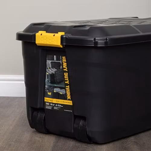Samuel Alexander Heavy Duty Lockable Stackable Storage Trunks on Wheels, 145L and 75L, Black – 3
