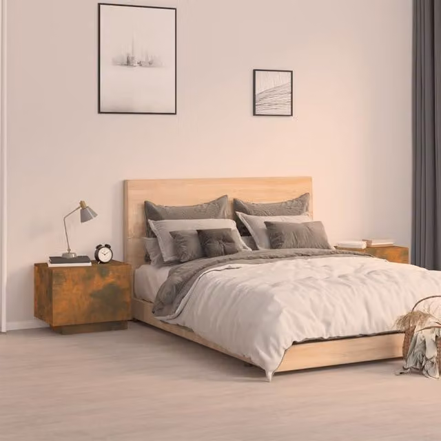 Berkfield Home Bedside Cabinet in Smoked Oak Brown, W/D/H: 100 x 35 x 40 cm – 1
