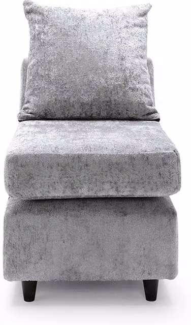 Abakus Direct Harriet Crushed Chenille Extension Unit in Light Grey