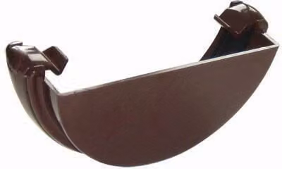 FloPlast Mini Half Round Gutter External Stopend, 76mm, Brown