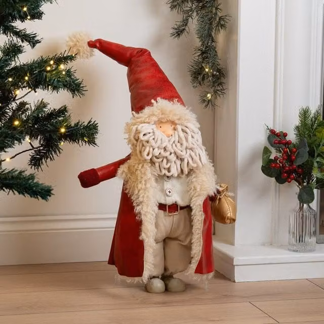 Scottish Everlastings Ltd Red and White Plush Santa Christmas Ornament, Height: 82 cm – 1