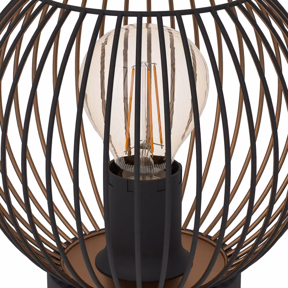 Eglo Almanzora Modern Metal Table Lamp in Black and Copper – 3