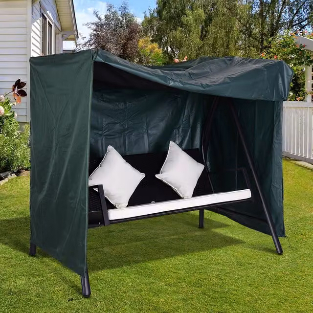 Outsunny Water-Repellent Patio Swing Chair Cover in Green – 2