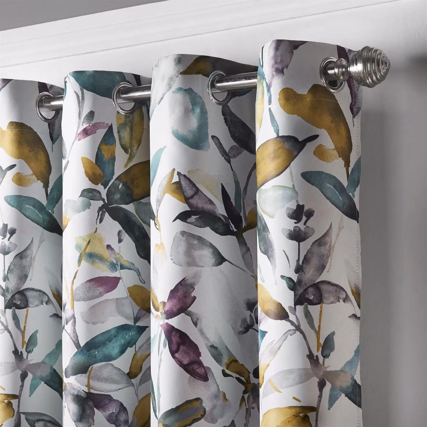 Alan Symonds Giverny Floral Thermal Blackout Eyelet Curtains in Green, Multicolour, Width: 229 cm, Drop: 229 cm – 3