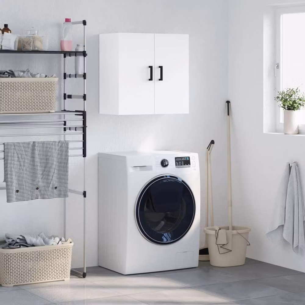Berkfield Home White Wall Mounted Cabinet with Hinged Doors and Internal Shelves, W/D/H: 60 x 31 x 60 cm – 2