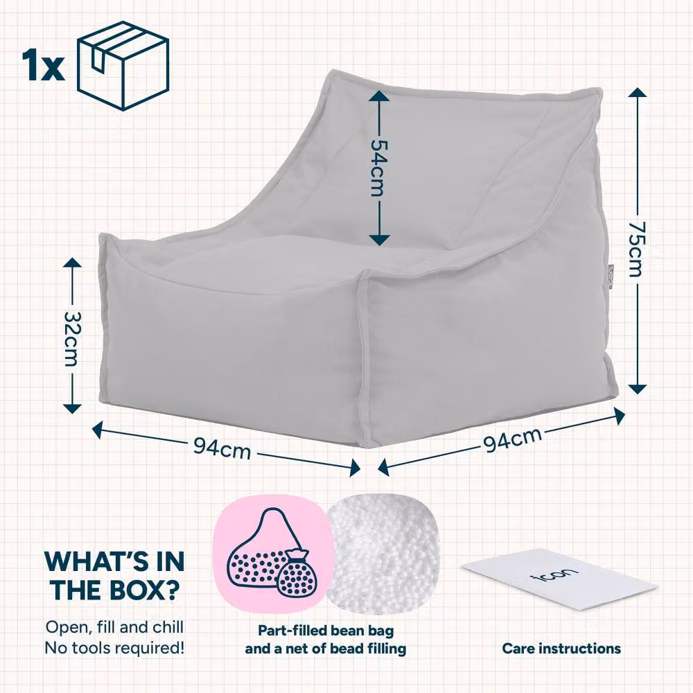 Icon Alto Bean Bag Armchair in Khaki Olefin Fabric – 2