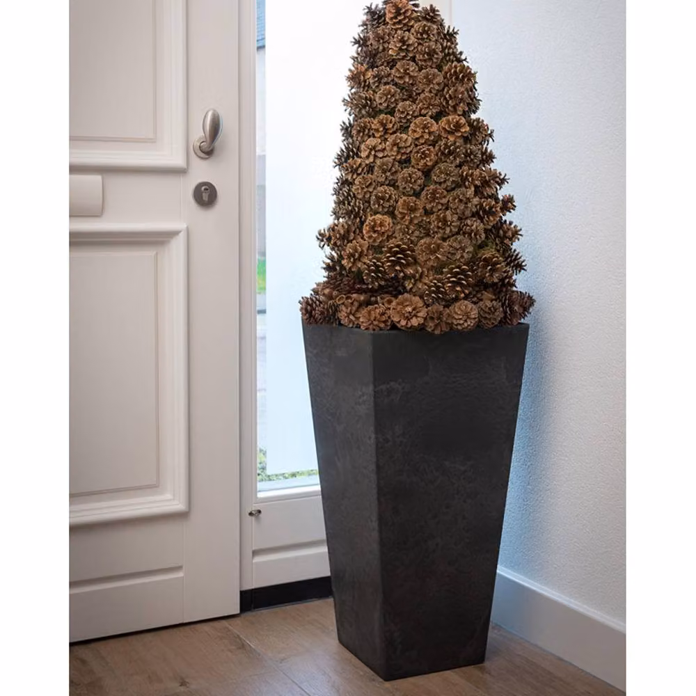 Artstone Ella Vase by Lemon Pavilion Furniture and Decor, Black, W: 35 cm, D: 35 cm, H: 70 cm – 2