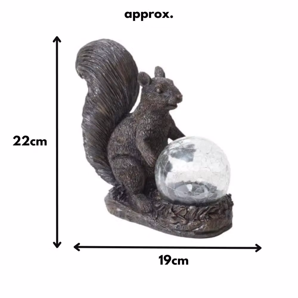 Marco Paul Solar Squirrel Garden Ornament with Multicolour Colour Changing Crackle Ball – 2