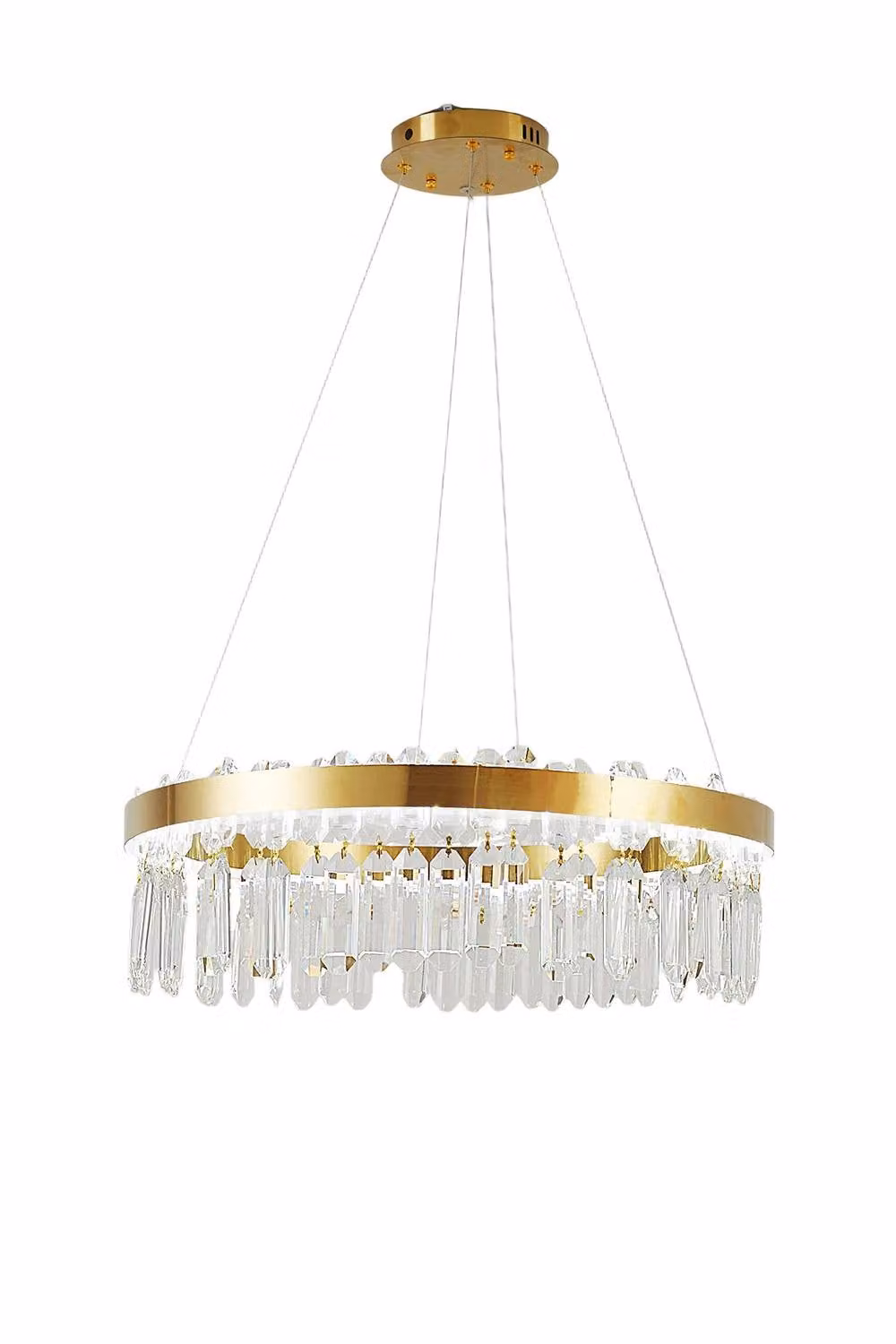 Garden Sanctuary Modern Round Crystal Pendant Light Chandelier with Remote Control in Gold – 2