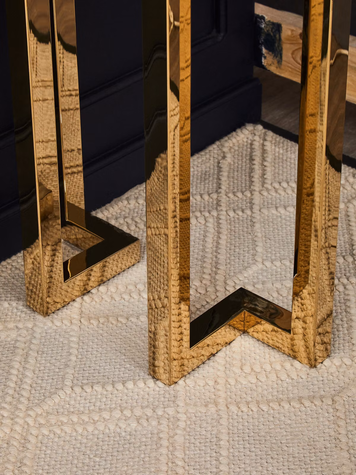 Orsina Stylish Gold Console Table with Glass Top and Metal Frame – 3