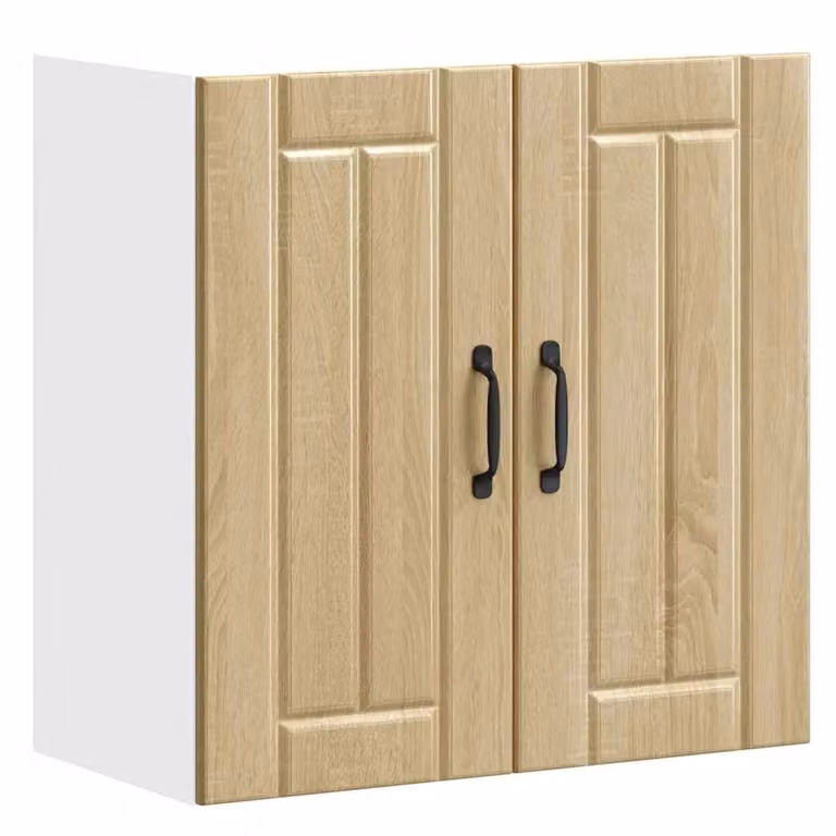 Berkfield Home Lucca Kitchen Wall Cabinet in Sonoma Oak Brown with Glass Doors