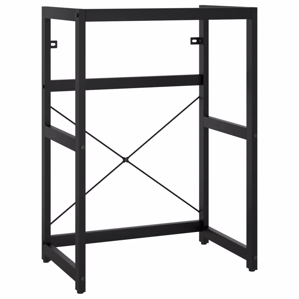 Berkfield Home Black Industrial Metal Bathroom Washbasin Frame, W: 59 cm, D: 38 cm, H: 83 cm – 2