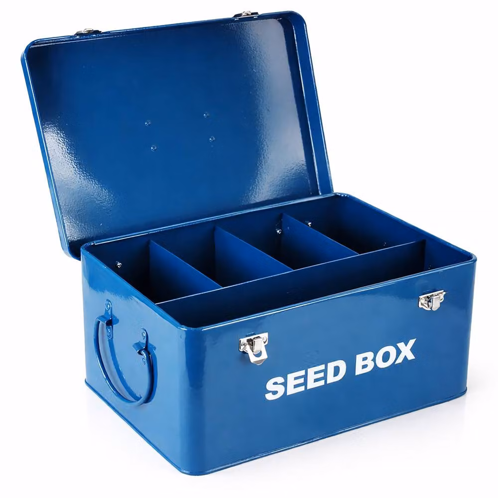 Simpa Vintage Style Metal Seed Packet Storage Box in Blue – 2