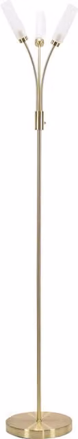 ValueLights Maya 3 Way Modern Floor Lamp in Gold/Brass