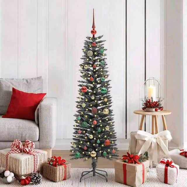 Berkfield Home Green Artificial Christmas Tree with 150 LEDs, W/D/H: 43 x 43 x 150 cm – 1