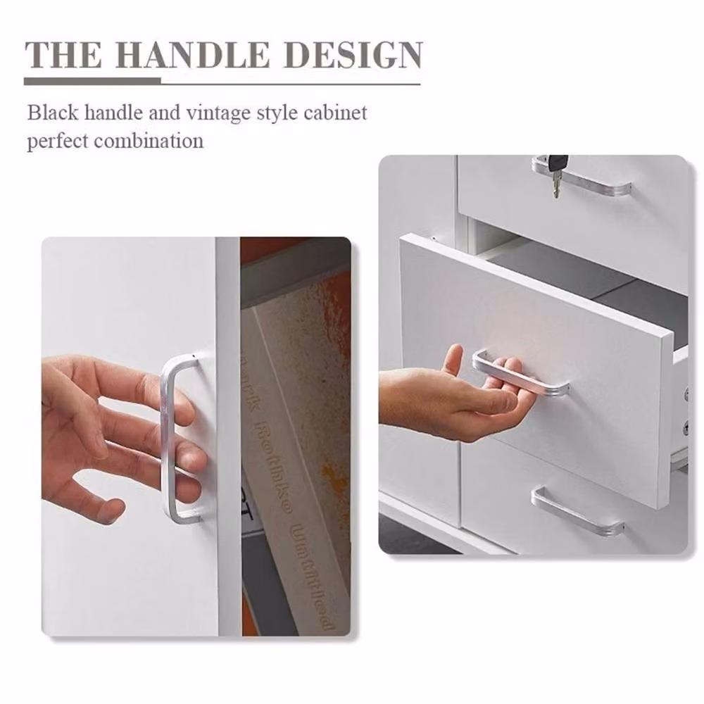 Havendro White Mobile Lockable Filing Cabinet and Printer Stand – 4