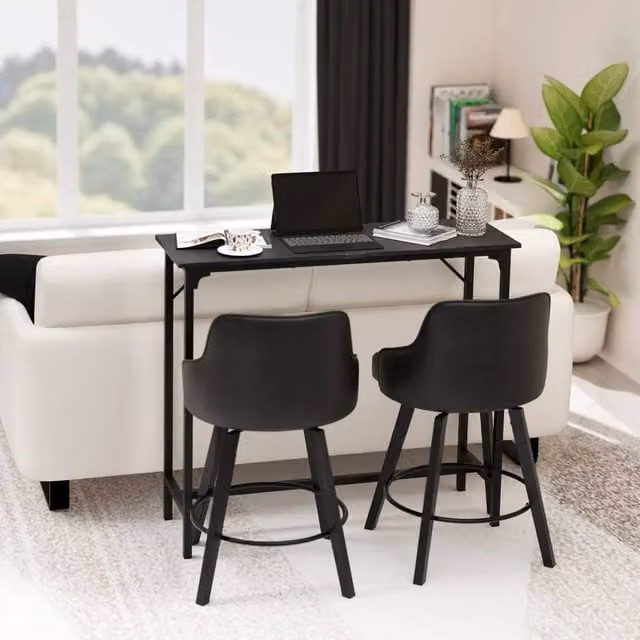EONLION Black Rectangular Bar Table for Breakfast, Dining or Coffee Use – 1