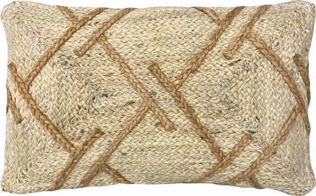 Make It A Home Boda Braided Jute Cushion in Beige