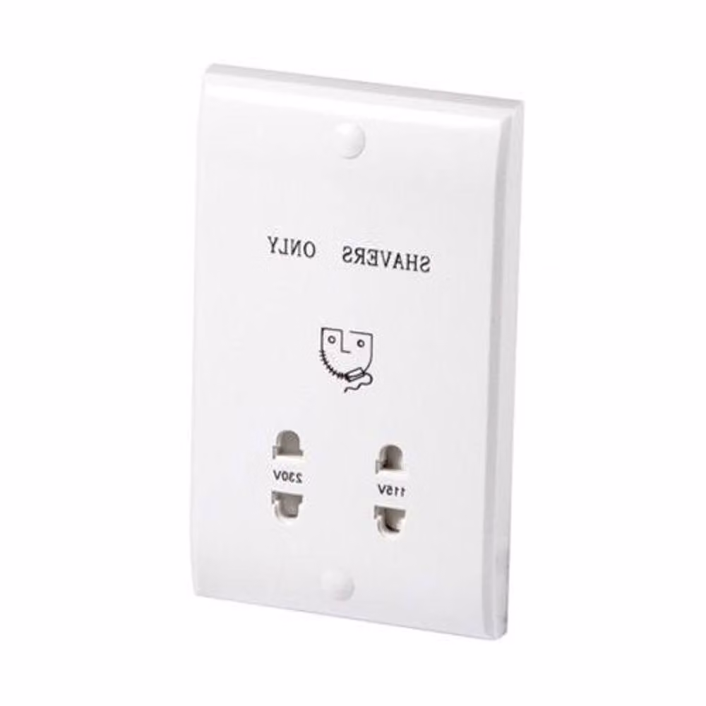 McAlpine Slim Dual Voltage Shaver Socket in White
