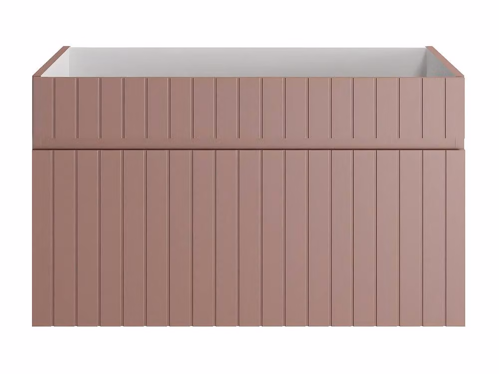 Vente-unique SATARA Ribbed Wall-Mounted Vanity Unit, Pink – 2