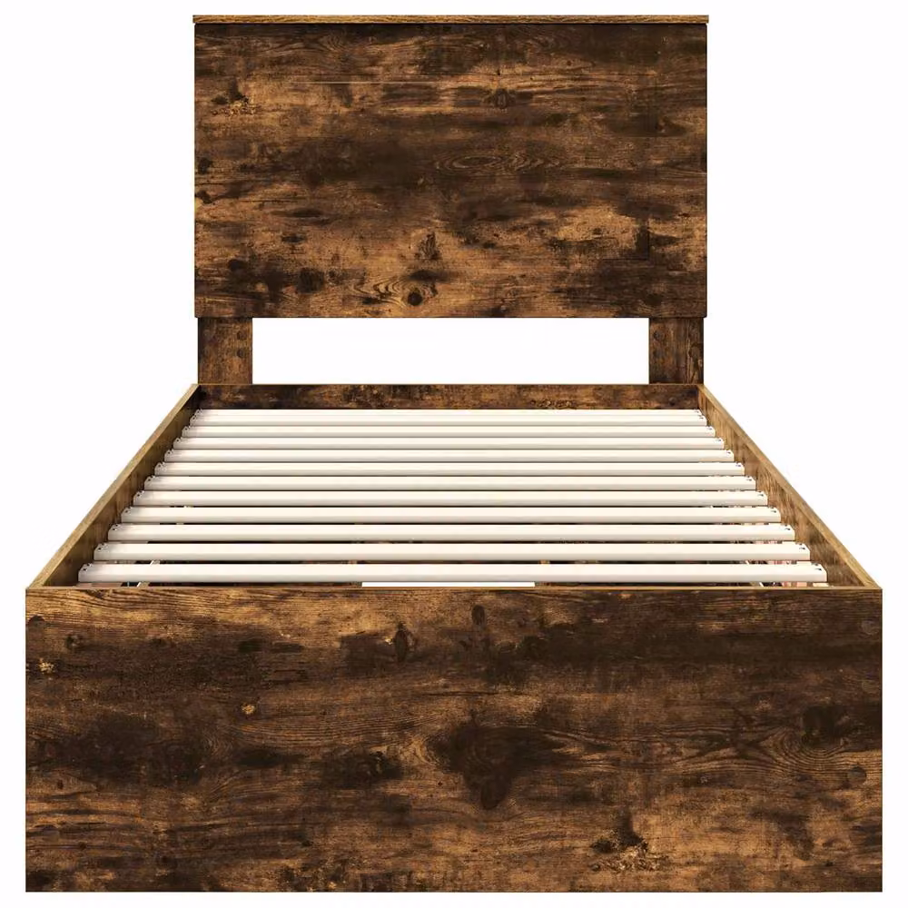 Berkfield Home Modern Bed Frame with Drawers in Smoked Oak Brown, W/D/H: 100 x 200 cm – 4