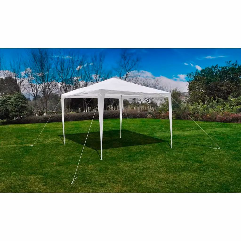 Berkfield Home White Pyramid-Roof Garden Gazebo Pavilion W: 300 cm, D: 300 cm, H: 250 cm – 3
