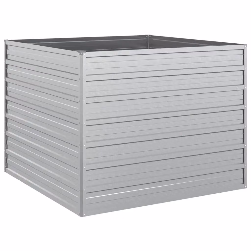 Berkfield Home Garden Raised Bed in Silver Galvanised Steel, W/D/H: 100 x 100 x 77 cm – 2