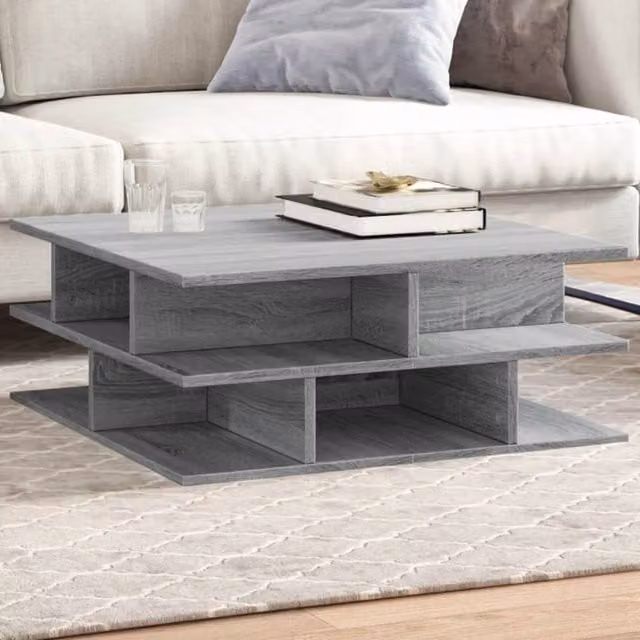 Berkfield Home Grey Sonoma Coffee Table, W/D/H: 70 x 70 x 29 cm