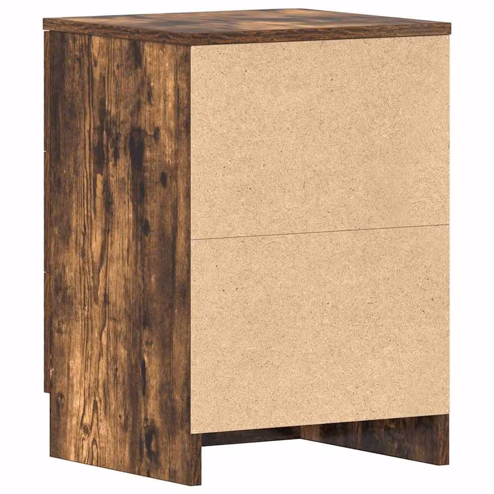 Berkfield Home Set of 2 Smoked Oak Bedside Cabinets in Brown, W/D/H: 38 x 35 x 56 cm – 4