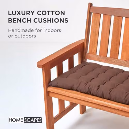 Homescapes 3 Seater Garden Bench Cushion in Brown, W: 143 cm, D: 48 cm – 5