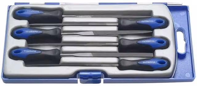 Faithfull 6 Piece Multicolour Precision Needle File Set