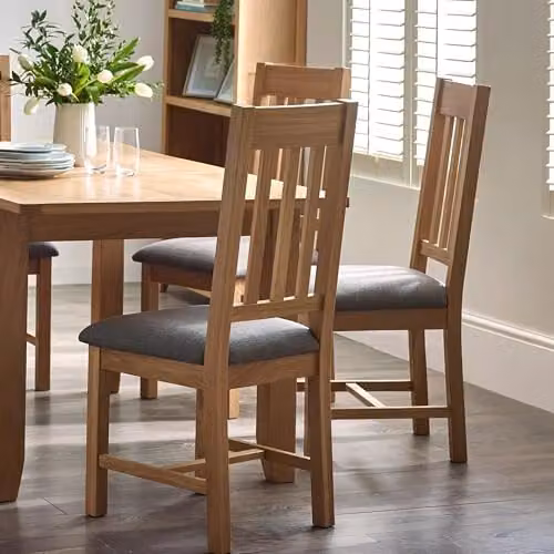 Julian Bowen Mallory Dining Chairs, Set of 2, Brown and Grey Oak, H 105 x W 47 x D 52 cm – 1