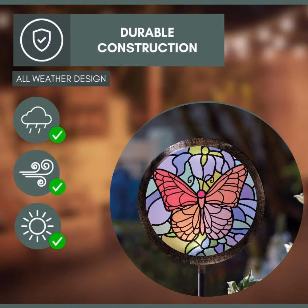 Marco Paul Solar Butterfly Garden Stake Light in Multicolour – 3
