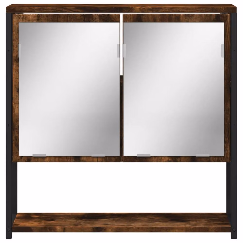 Berkfield Home Bathroom Mirror Cabinet in Smoked Oak Brown, W/D/H: 60 x 16 x 60 cm – 3