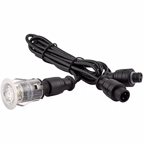 Loops Single 25mm Recessed Decking Light Module with CCT LED in Silver Stainless Steel and Transparent Polycarbonate