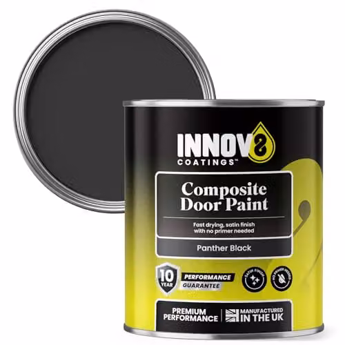 Innov8 Coatings Composite Exterior Door Paint in Panther Black, 0.75 l, Satin Finish