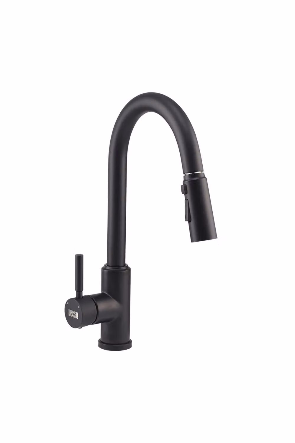Living and Home Matt Black Stainless Steel Single Lever Kitchen Faucet with Spray Function – 3