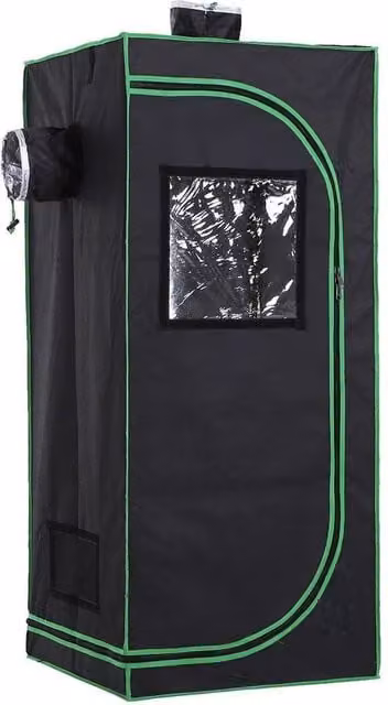 NESTLUNE Mylar Hydroponic Grow Tent with Metal Floor Tray, Black, W: 100 cm, D: 15 cm, H: 15 cm – 1