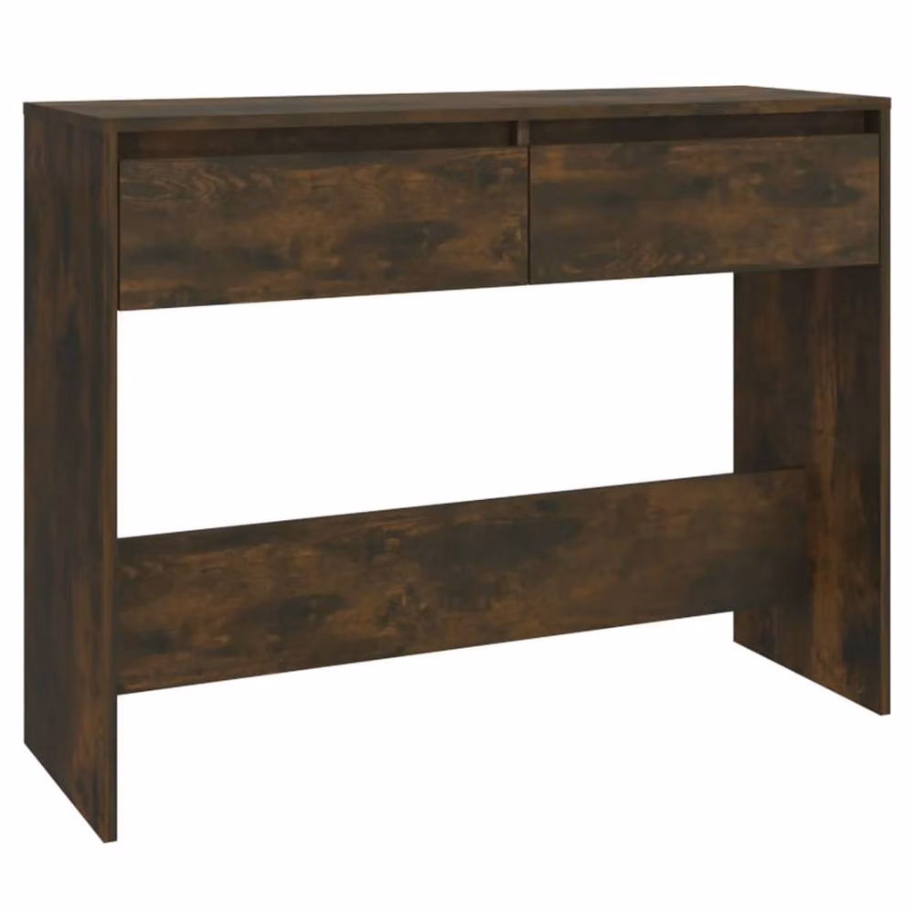 Berkfield Home Modern Smoked Oak Console Table in Brown, W/D/H: 100 x 35 x 76.5 cm – 2