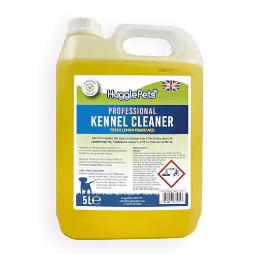 HugglePets Domestic Kennel Cleaner 5L Fresh Lemon Fragrance Pet-Safe Disinfectant and Deodoriser Yellow – 1