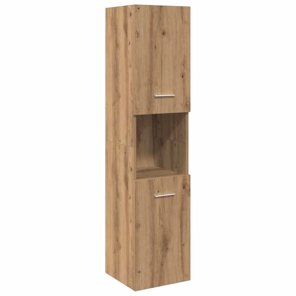 Berkfield Home Artisan Oak Bathroom Hanging Cabinet, Brown, W/D/H: 30 x 30 x 130 cm – 2